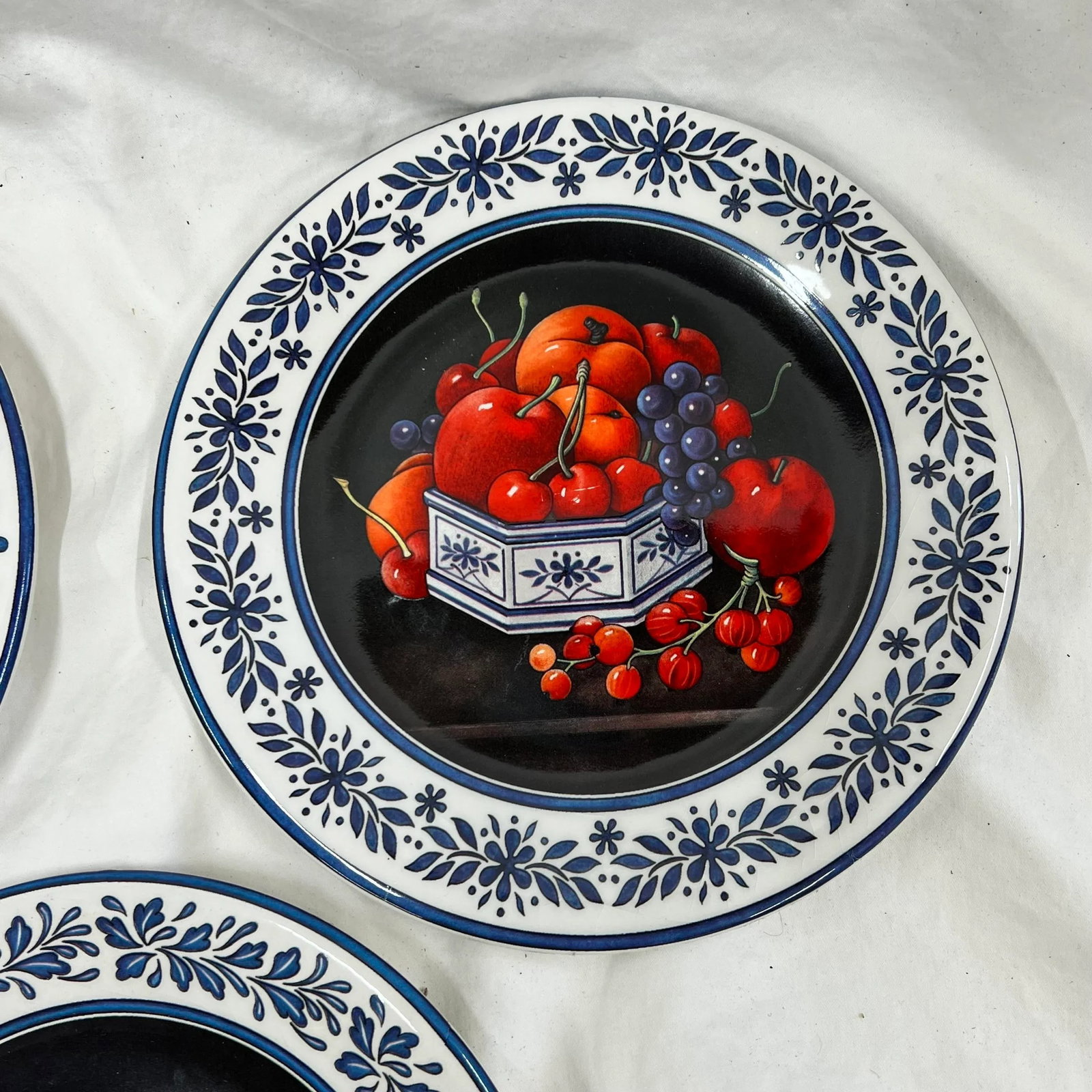 Italian Blue and White 8" Decorative Plates - Set of 3 - 4