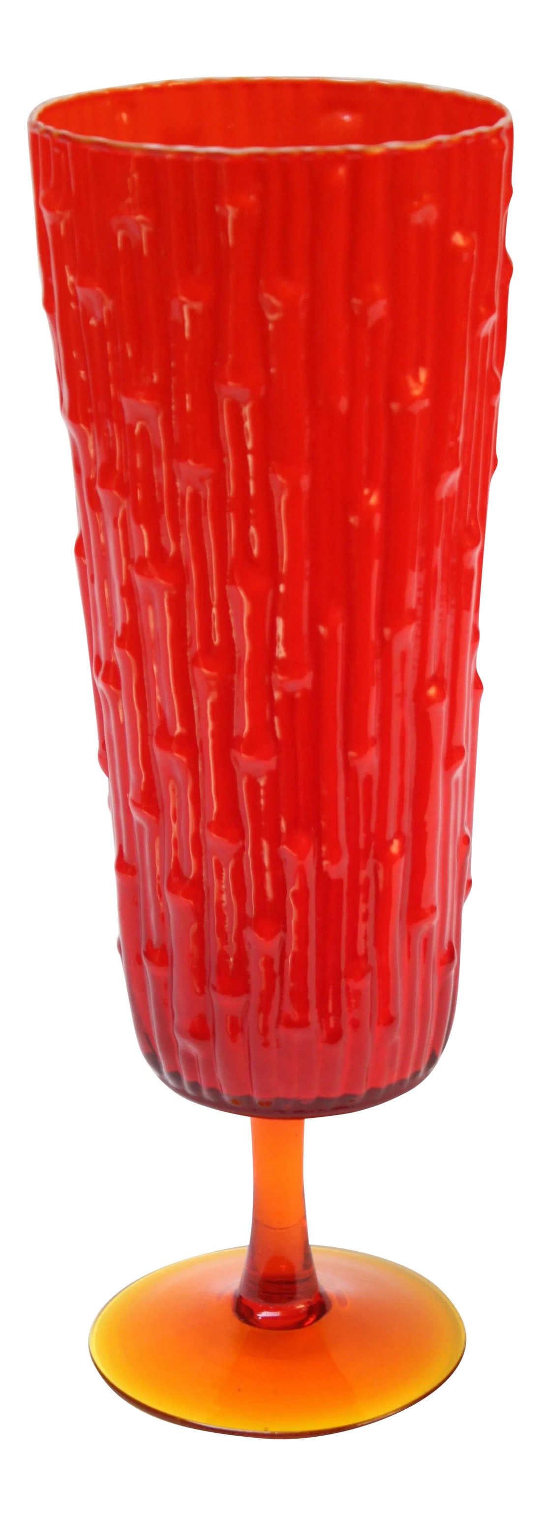 Mid Century Amberina Italian Art Glass 'Faux Bamboo' Vase (1 of 10)