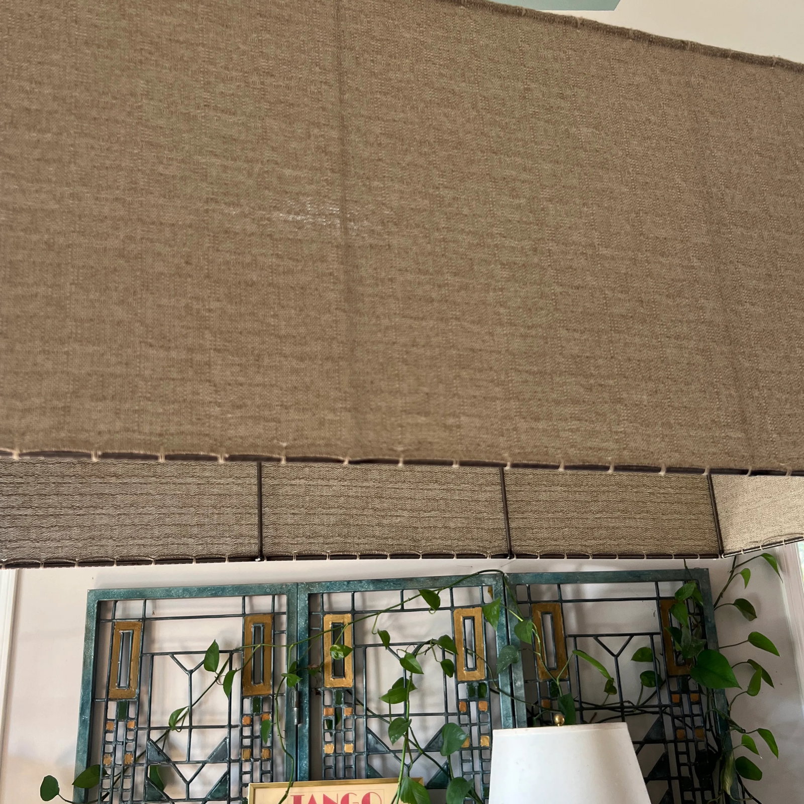 Mid 20th Century Rectangular Minimalist Linen Chandelier With Double Bulb - 6