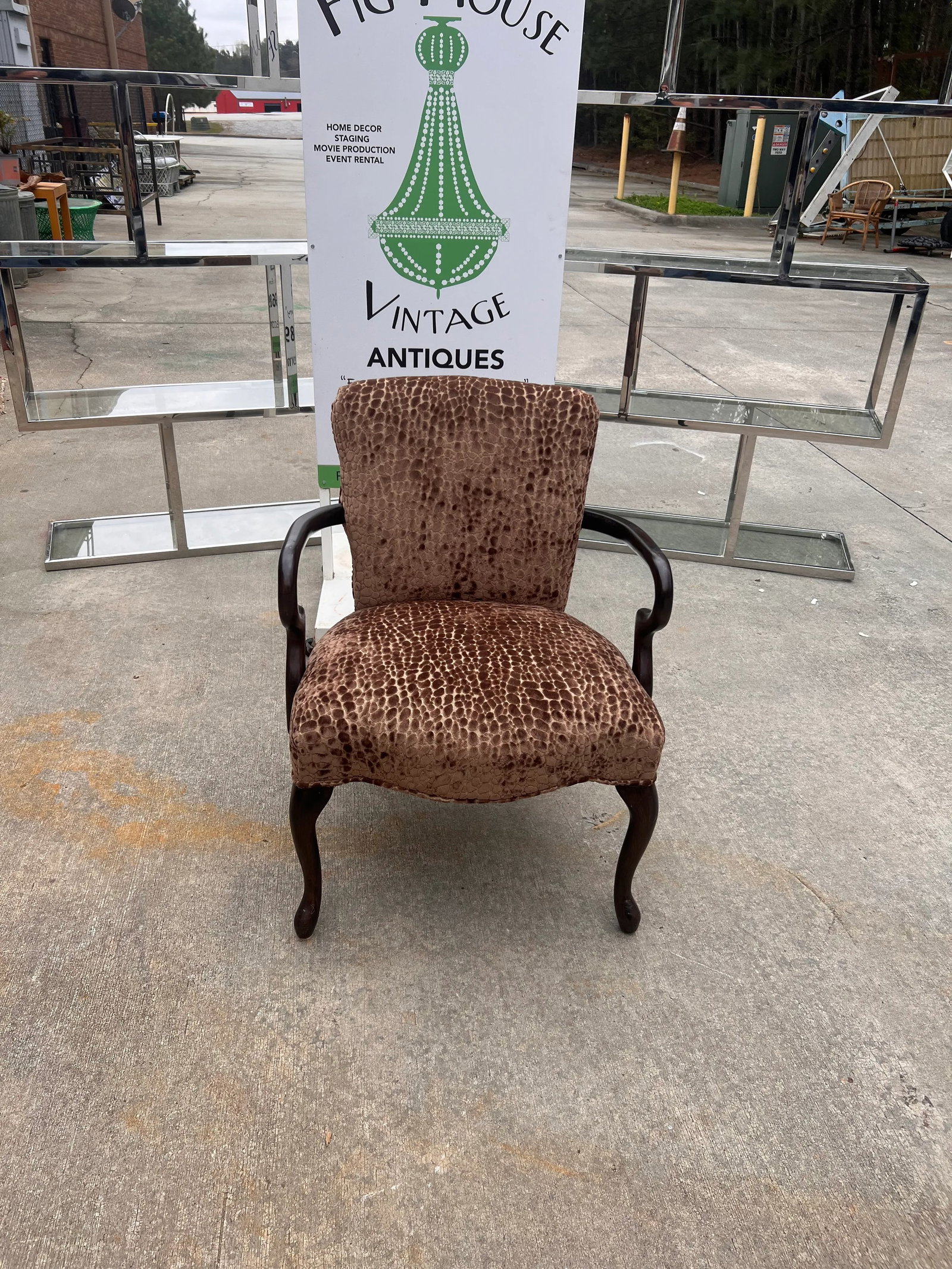 1940s Cheetah Textile Wooden Chair - 10