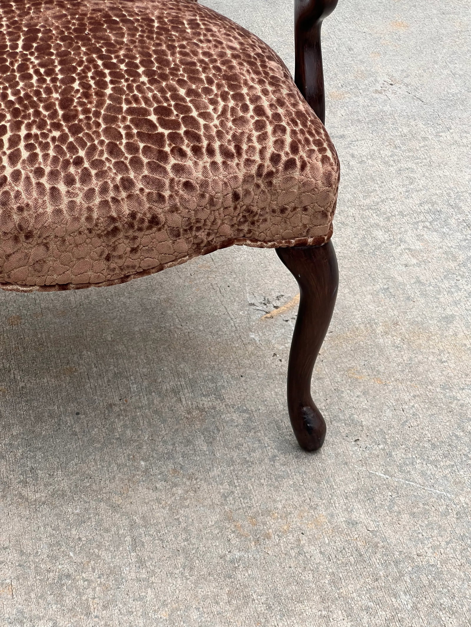 1940s Cheetah Textile Wooden Chair - 5