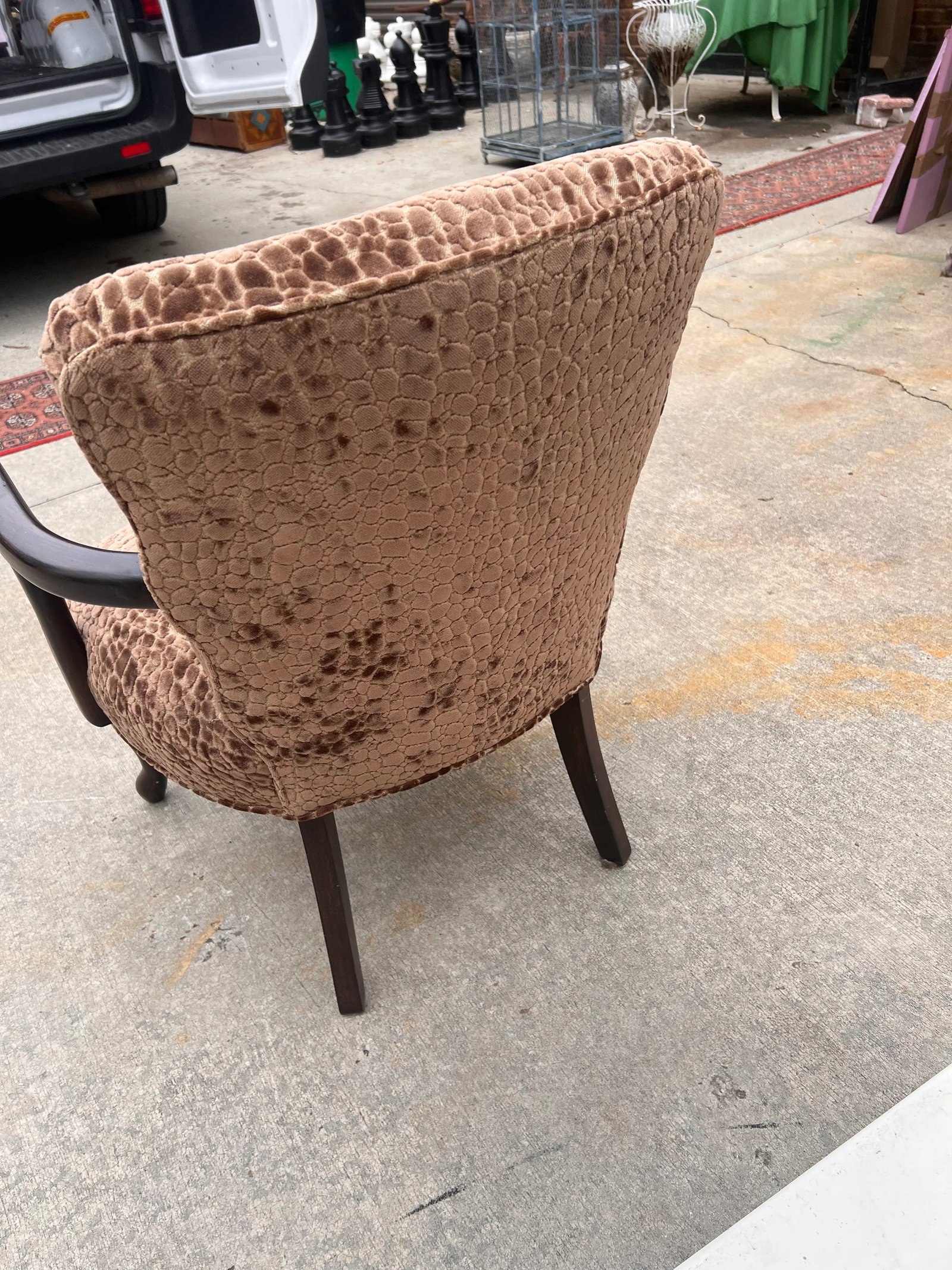 1940s Cheetah Textile Wooden Chair - 7