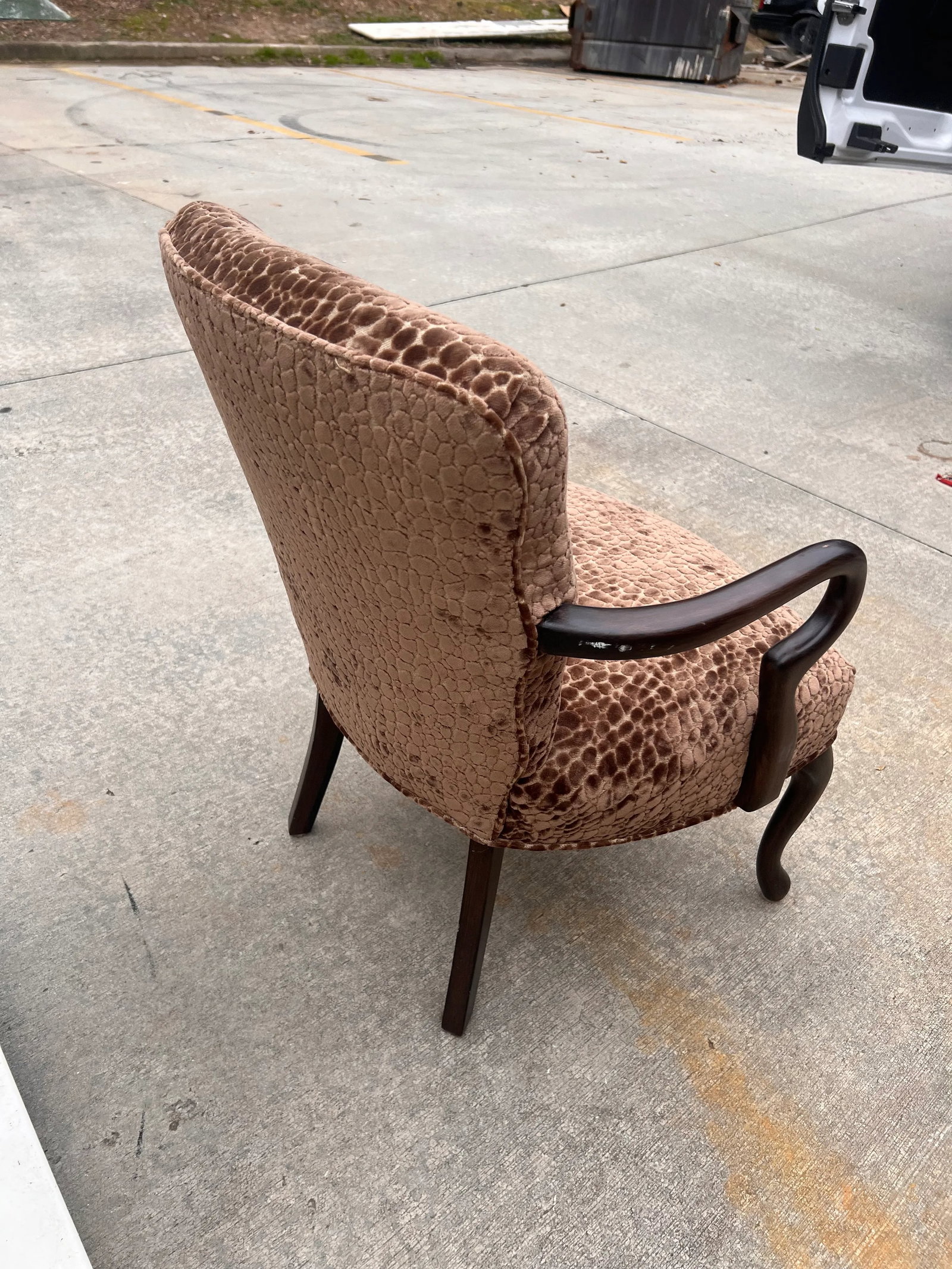 1940s Cheetah Textile Wooden Chair - 9