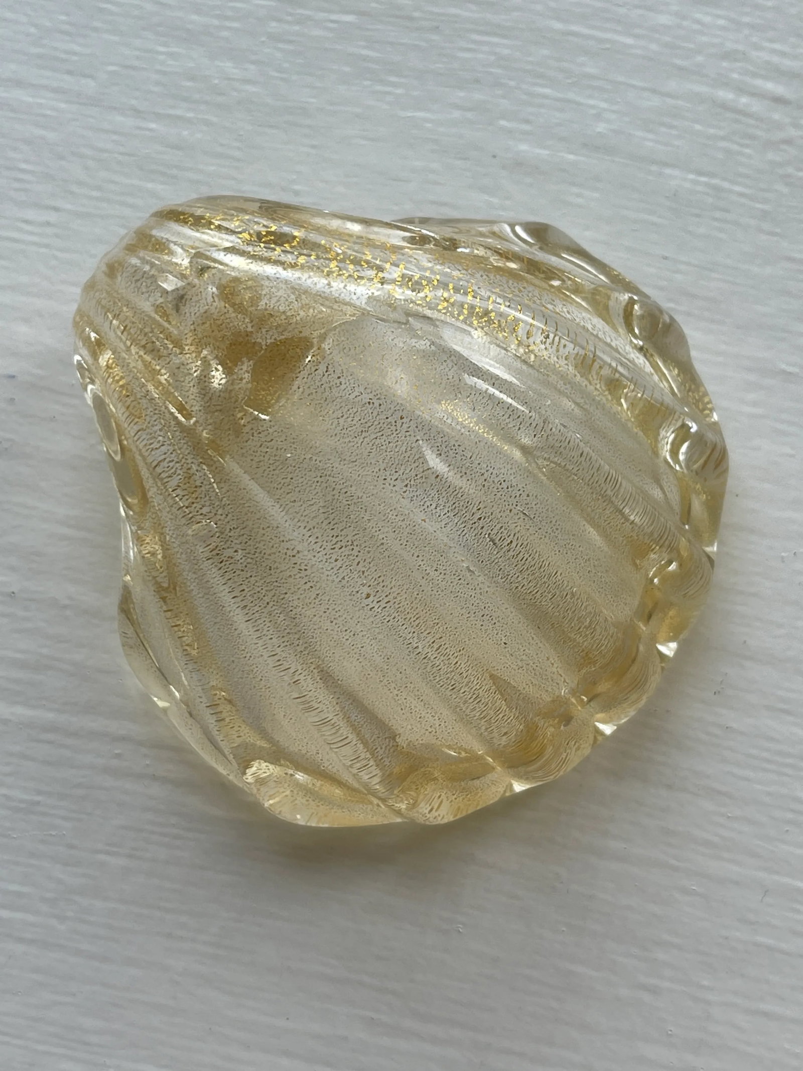 Set/6 Murano Gold Leaf Shell Shaped Salt Cellars, Nut Bowls - 7