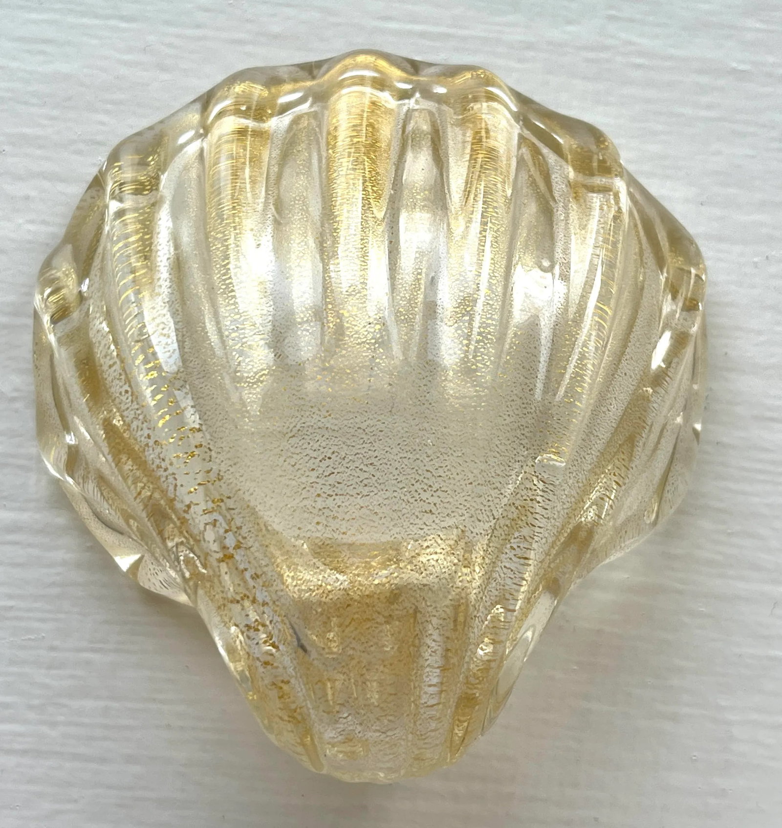 Set/6 Murano Gold Leaf Shell Shaped Salt Cellars, Nut Bowls - 8