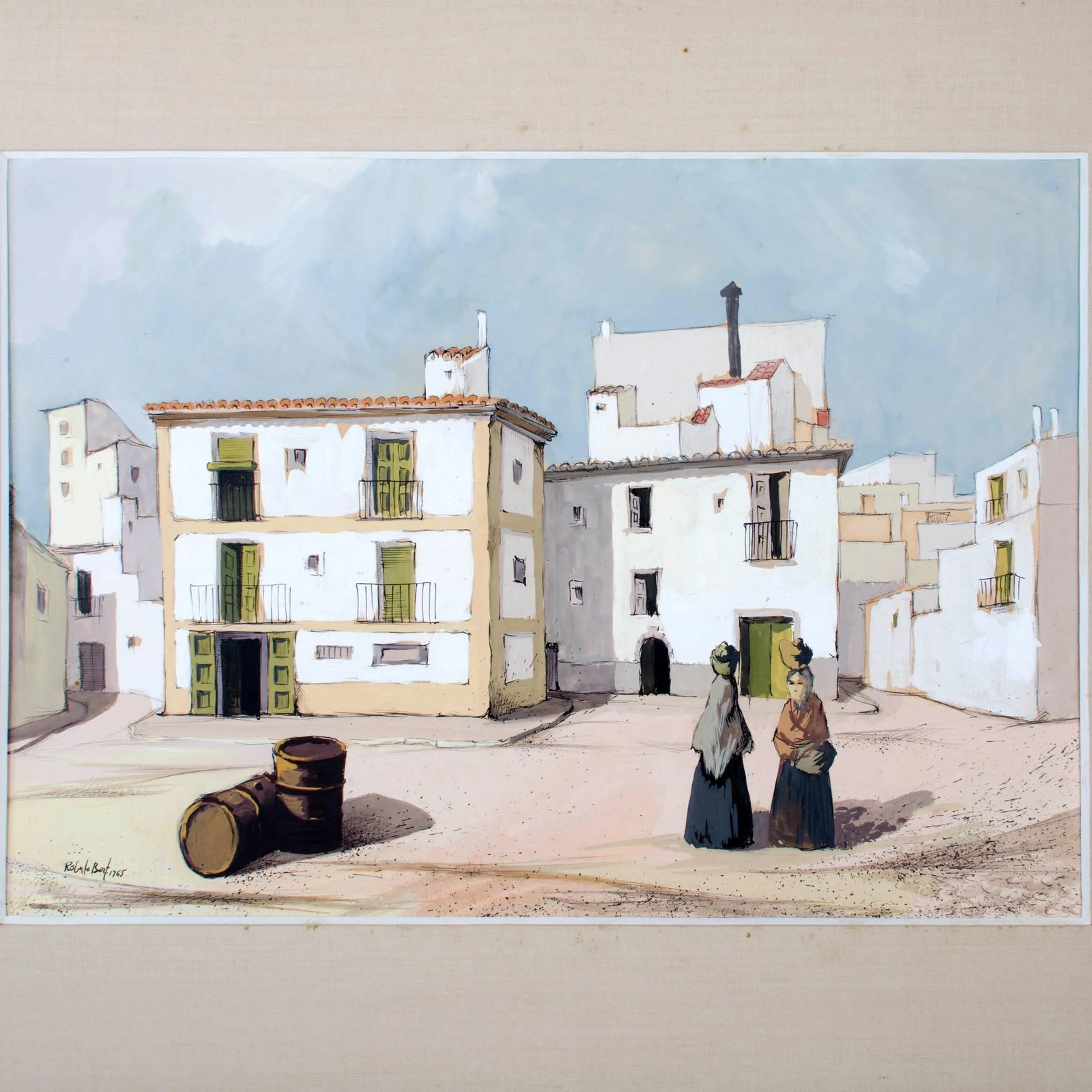 Roberto Bort Guache and Ink Painting c.1965 - 3