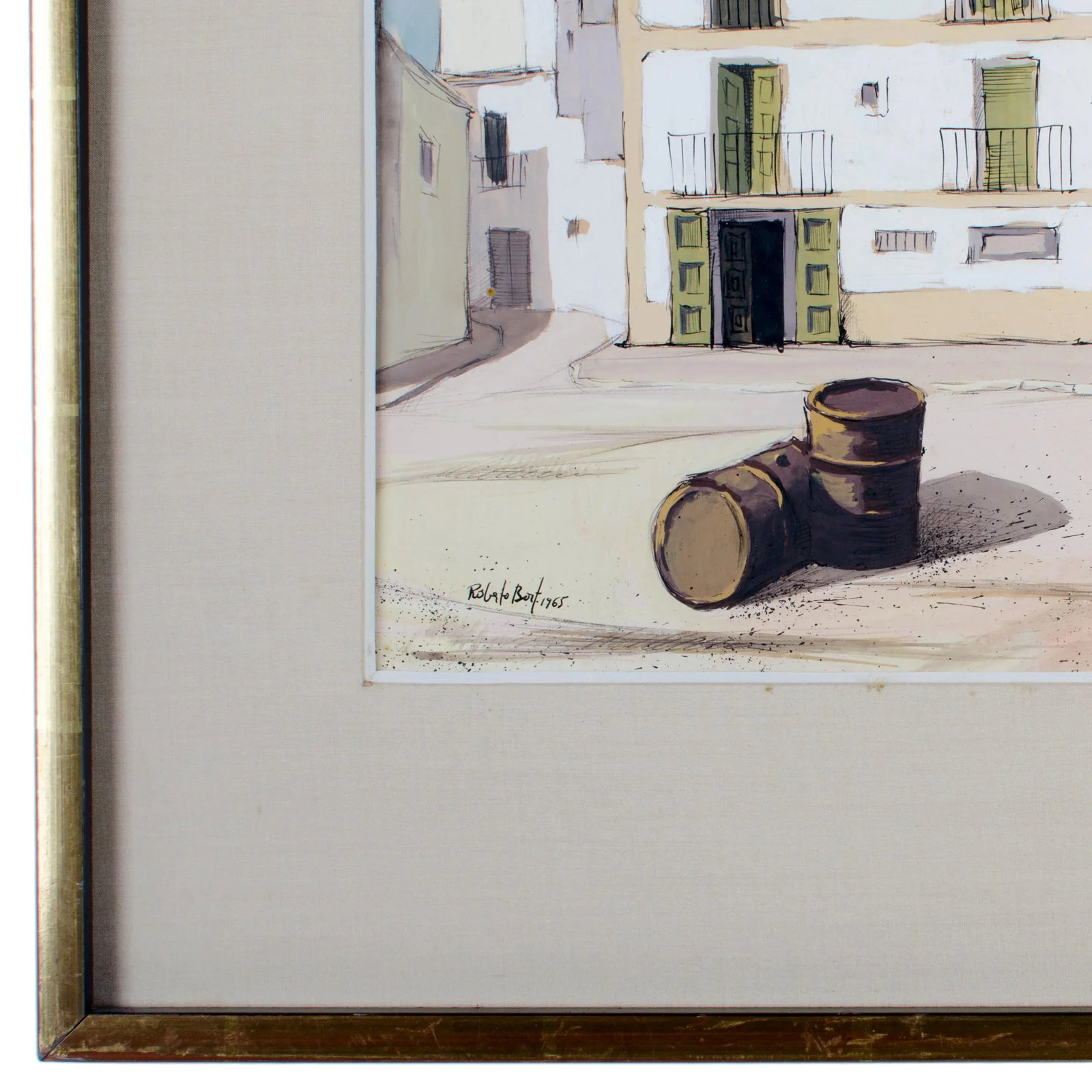 Roberto Bort Guache and Ink Painting c.1965 - 4