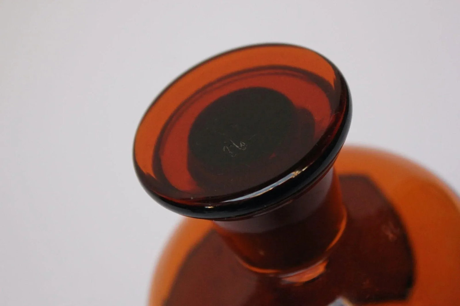 Vintage German Amber Glass "Ol. Vaselini" Apothecary Bottle - 8