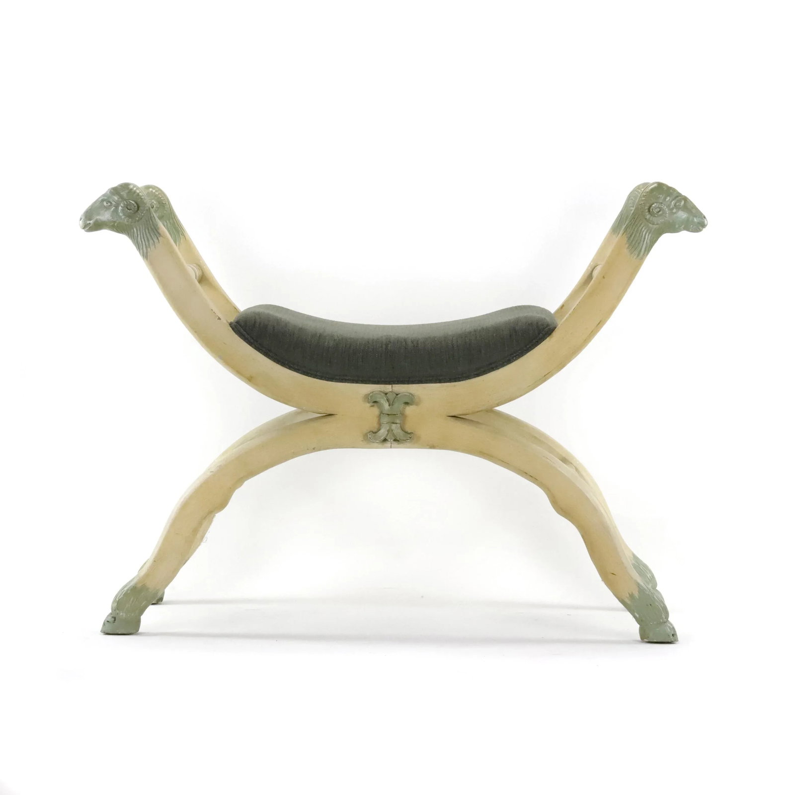 Vintage Henry II Style Statue X Frame Curule Stool - 10