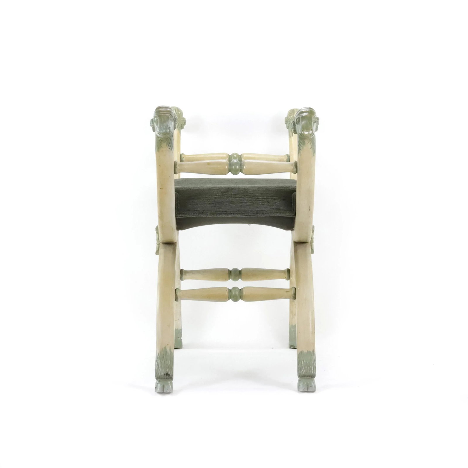 Vintage Henry II Style Statue X Frame Curule Stool - 3