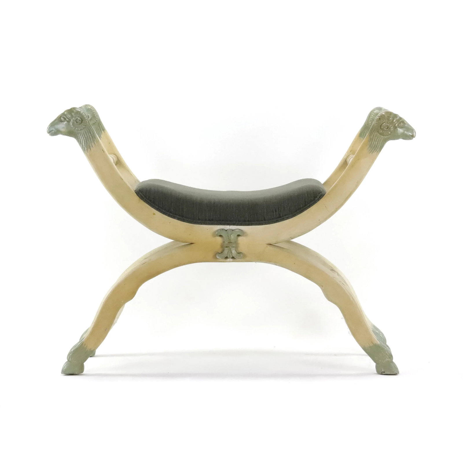 Vintage Henry II Style Statue X Frame Curule Stool - 5