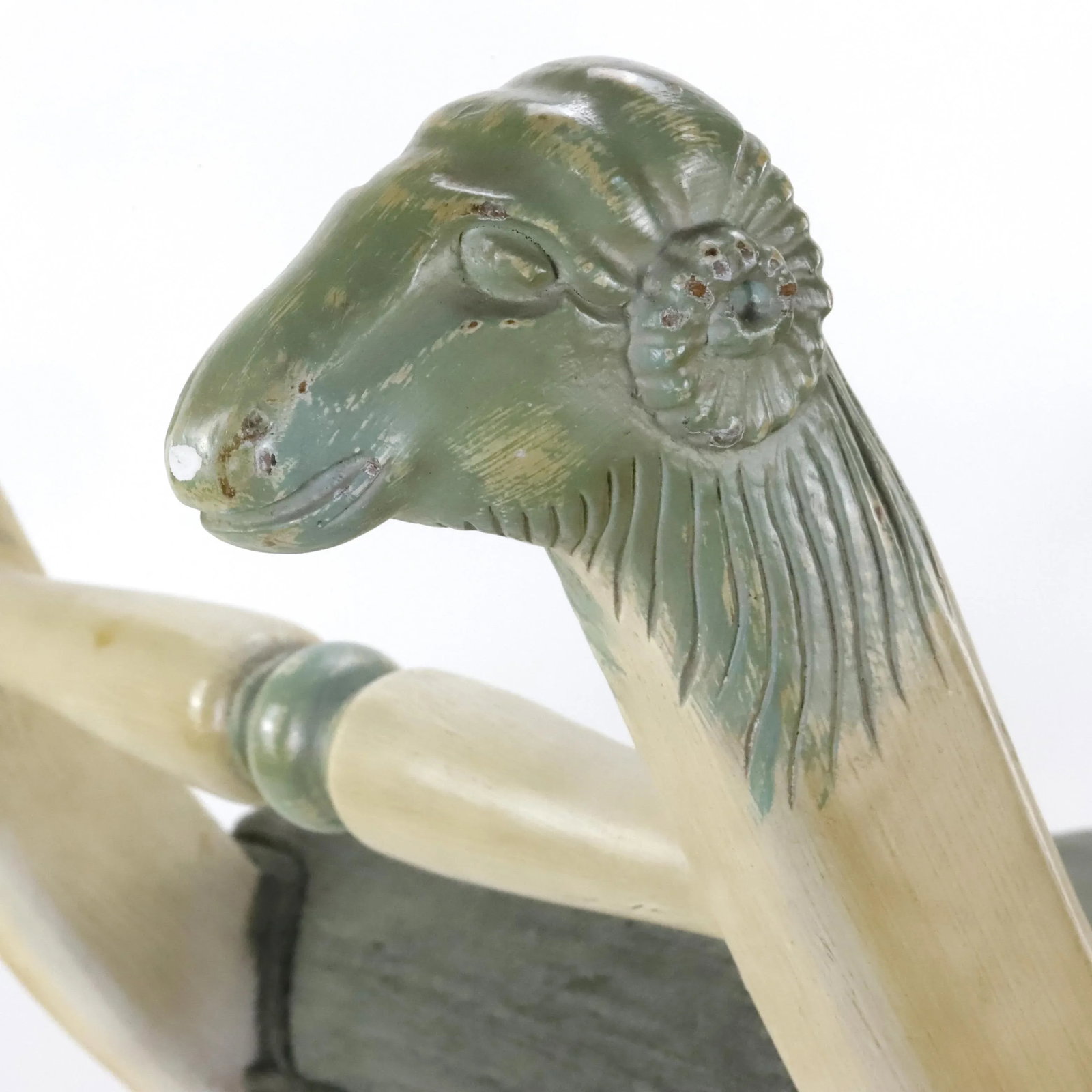 Vintage Henry II Style Statue X Frame Curule Stool - 7