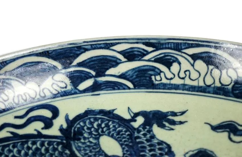 Antique 18th Century Chinese Porcelain Large Plate With Round Marking - 2