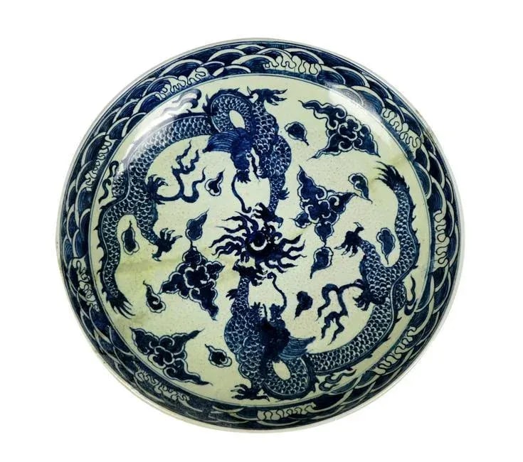 Antique 18th Century Chinese Porcelain Large Plate With Round Marking - 5