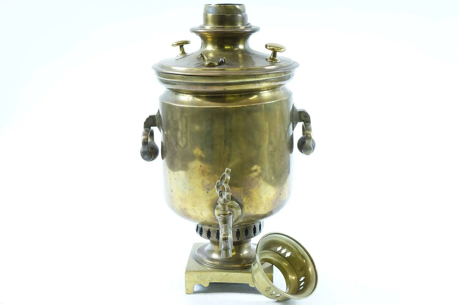 Antique Russian Brass Samovar - 5