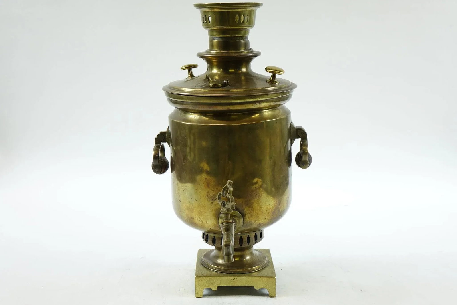 Antique Russian Brass Samovar - 6