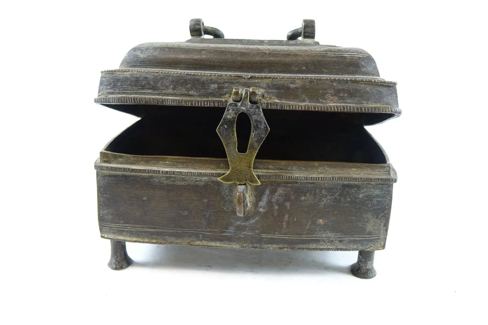19th Century Antique Persian Brass Jewelry Box - 5