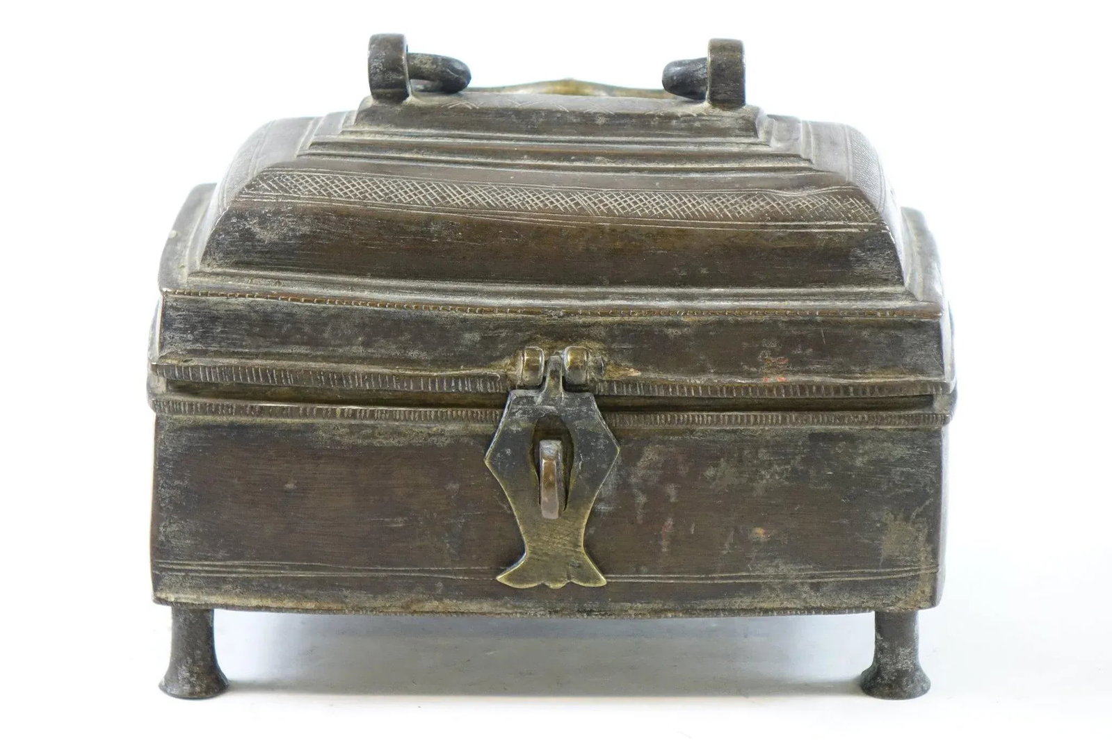 19th Century Antique Persian Brass Jewelry Box - 6