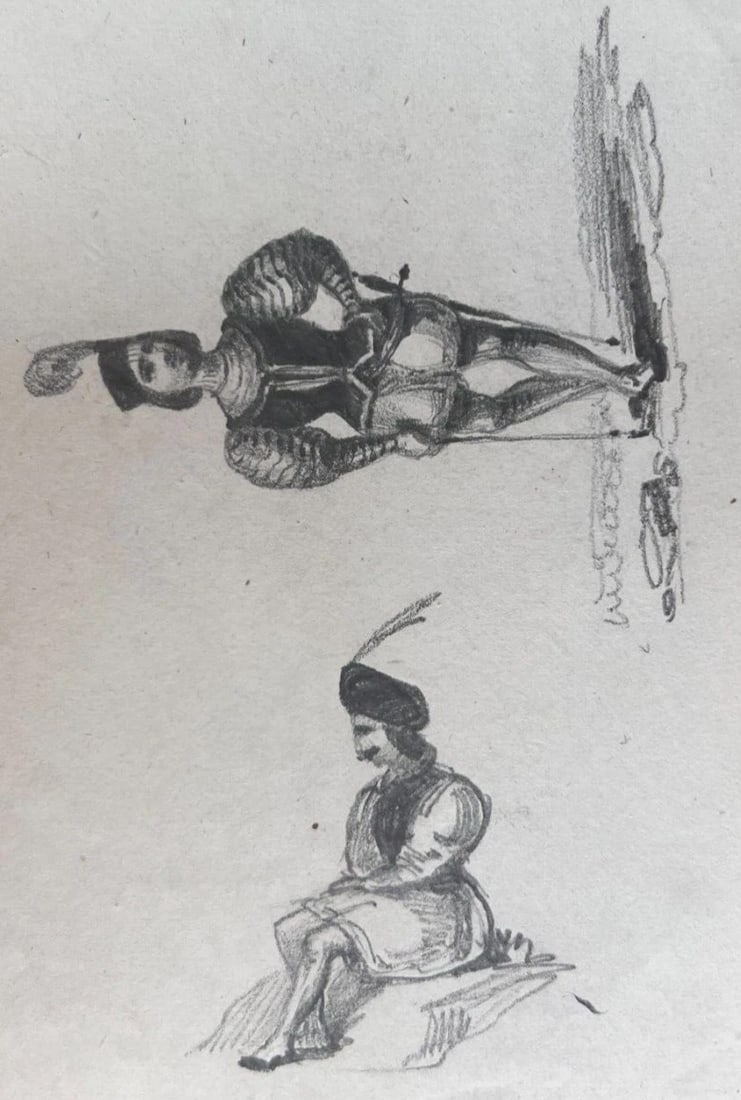 Man Portrait, Orient 19th century - Drawing Antique Original - 4