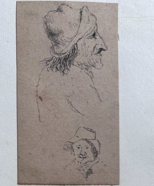 Man Portrait Horse Animal 19th century - Antique Original Drawing - 3