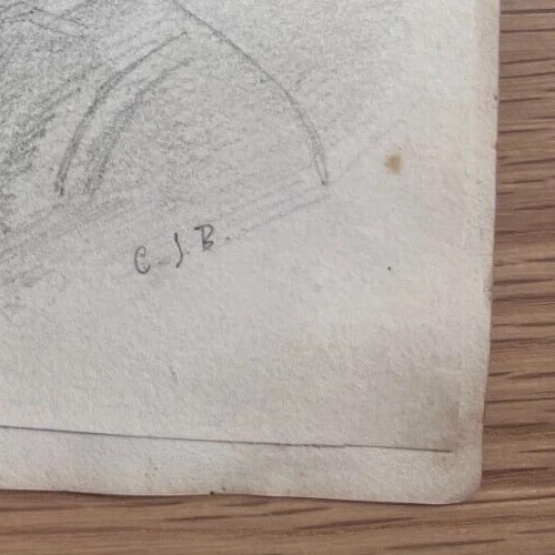 Antique Original Drawing Woman Portrait, People 19th century - 5