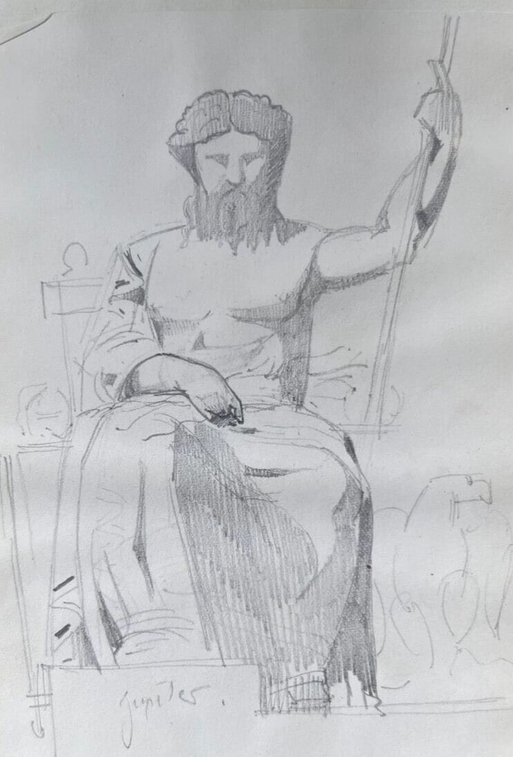 Man Portrait, Jupiter 19th century Antique Original Drawing: Title: Man Portrait, Jupiter 19th century Antique Original Drawing Description: Pencil on paper 20 x 12 cm stains, small cuts, laminated on paper Reserve: $50.00 Shipping: Domestic: Flat-rate of $22.0