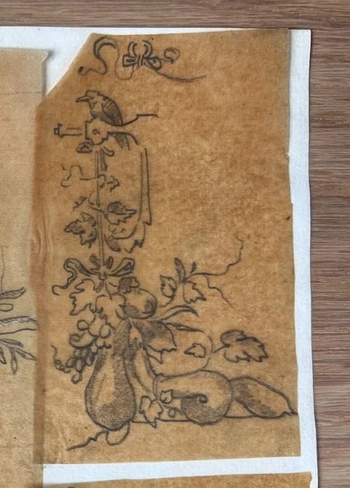 Putti, Angeles, Mythology 19th century Antique Original Drawing - 7