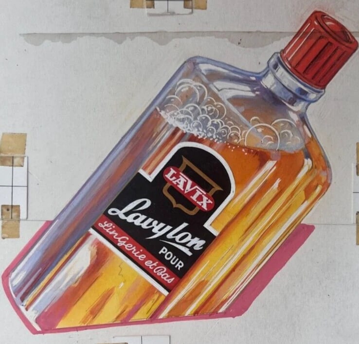 Antique Original Drawing Advertising, Beauty, Perfum, Product circa 1940: Title: Antique Original Drawing Advertising, Beauty, Perfum, Product circa 1940 Description: Oil on paper 16 x 24.5 cm stains, small cuts Reserve: $100.00 Shipping: Domestic: Flat-rate of $22.00 to