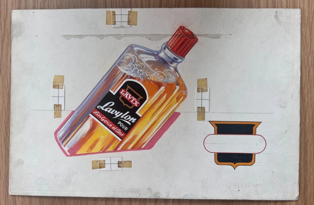 Antique Original Drawing Advertising, Beauty, Perfum, Product circa 1940 - 4