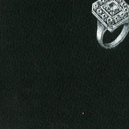 Vintage Original Jewelry Drawing Art Deco Diamond Ring - 4