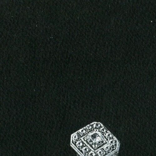 Vintage Original Jewelry Drawing Art Deco Diamond Ring - 6