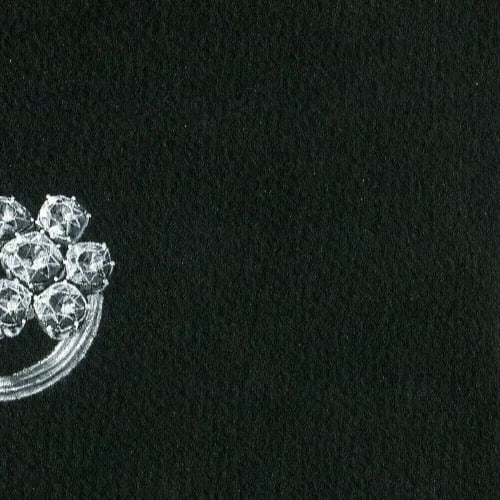 Vintage Original Jewelry Drawing Art Deco Emerald Diamond Ring - 5