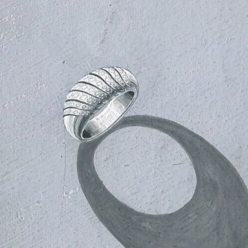 Vintage Original Jewelry Drawing Art Deco Gold Ring - 4
