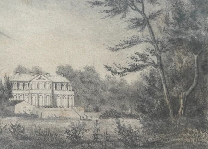19th century Landscape, House, Garden, Forest - Drawing Antique Pencil - 5