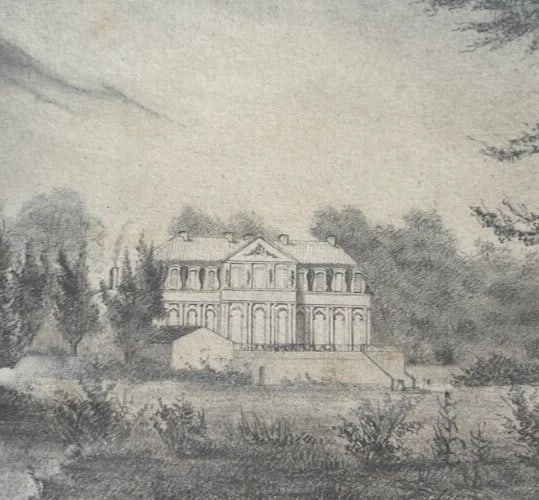 19th century Landscape, House, Garden, Forest - Drawing Antique Pencil - 6
