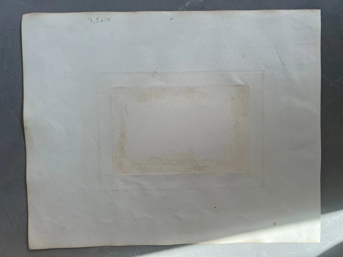 19th century Seaview Landscape Boat People - Drawing Antique Original - 7
