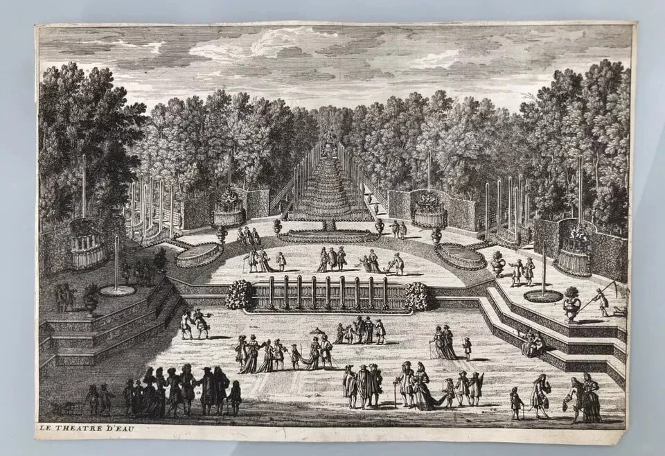 Antique Etching Orginal L'Arc de Triomphe de Versailles - 5