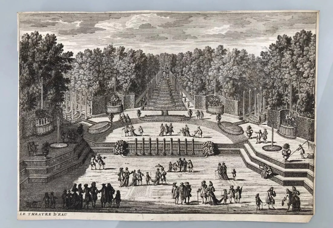 Antique Etching Orginal L'Arc de Triomphe de Versailles - 8