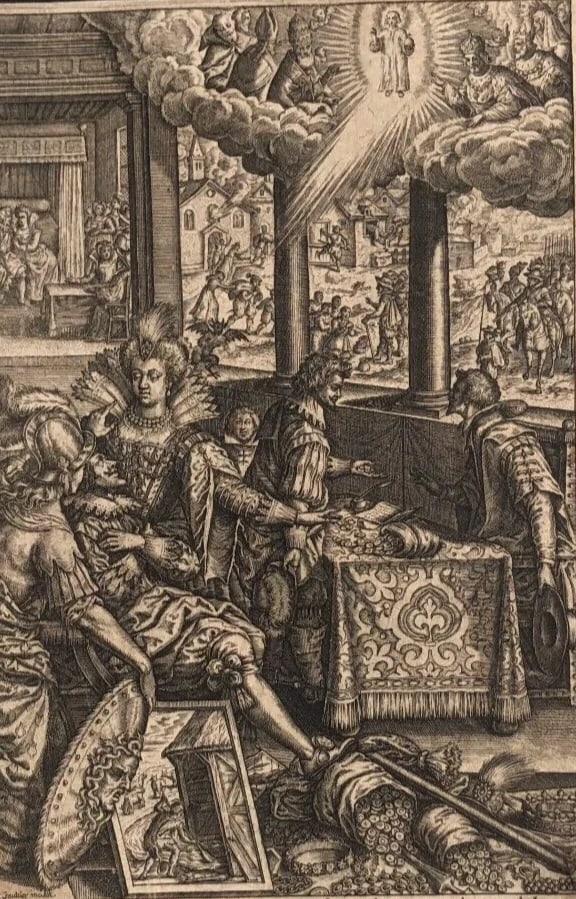 Antique Etching Léonard GAULTIER (1561-1630) History, Royalty, War, Religion: Title: Antique Etching Léonard GAULTIER (1561-1630) History, Royalty, War, Religion Description: Engraving on paper 20 x 14.5 cm stains, folds, laminated on paper Reserve: $180.00 Shipping: