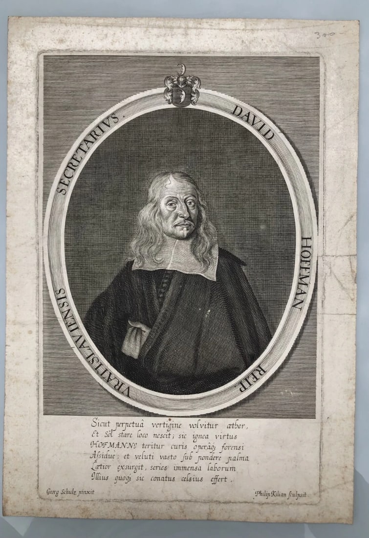 Antique Etching Original Man Portrait, David Haufman, Georg Schultz - 2