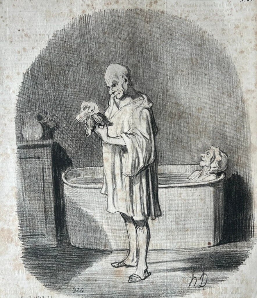 19th century Daumier, Bons Bourgeois, Un jour de Grande Toilette Antique Print (1 of 8)