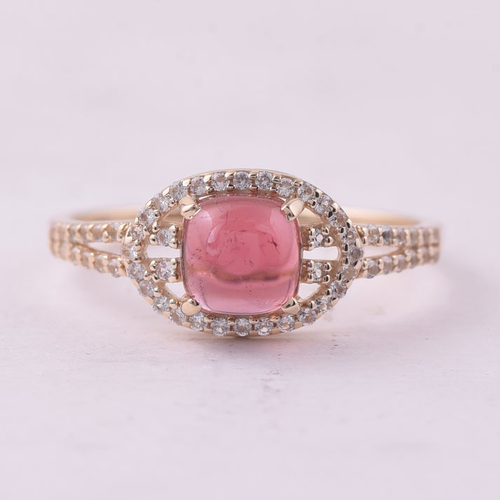 1.50 Ct Cushion Tourmaline 9K Gold Ring: 1.50 Total Carat Tourmaline 9K Gold Ring Specifications: Total Weight 1.828 g Center Gemstone Tourmaline Gemstone Carat Weight 1.27 Carats Gemstone Measurements 6X6 mm Additional Gemstones White