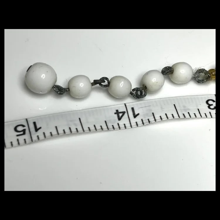 Vintage Milk Glass Beaded Hand Strung Necklace - 6
