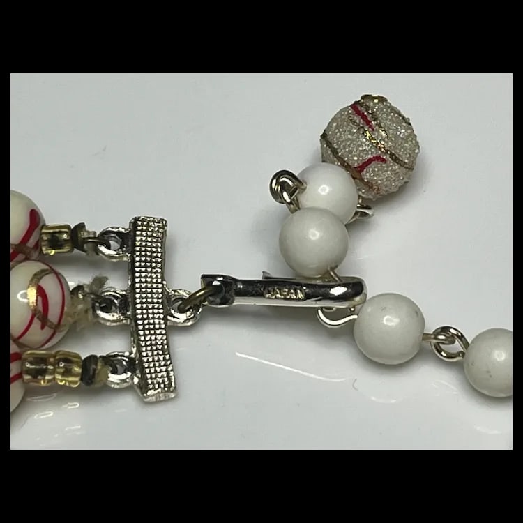 Vintage Japan Three Strand Necklace - 6