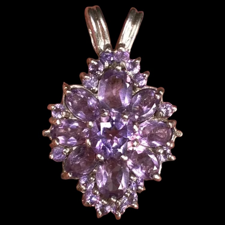 Estate Amethyst Cluster Pendant