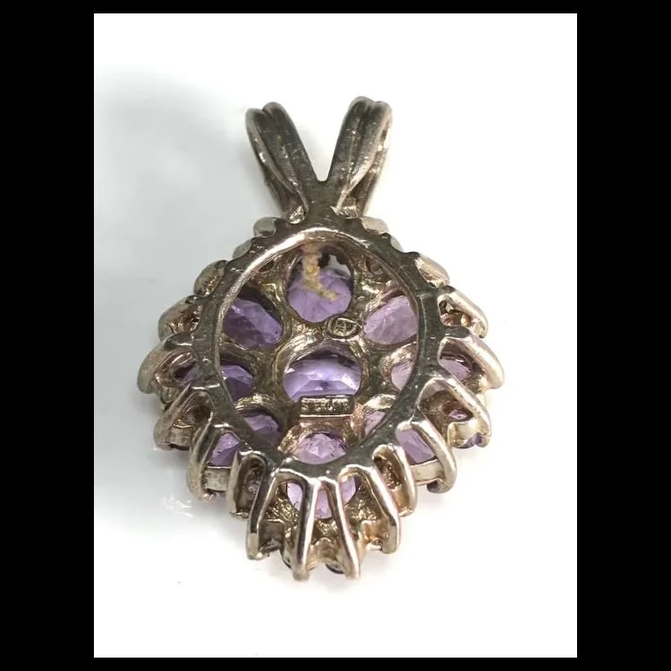 Estate Amethyst Cluster Pendant - 5