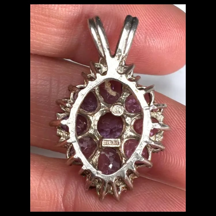 Estate Amethyst Cluster Pendant - 6