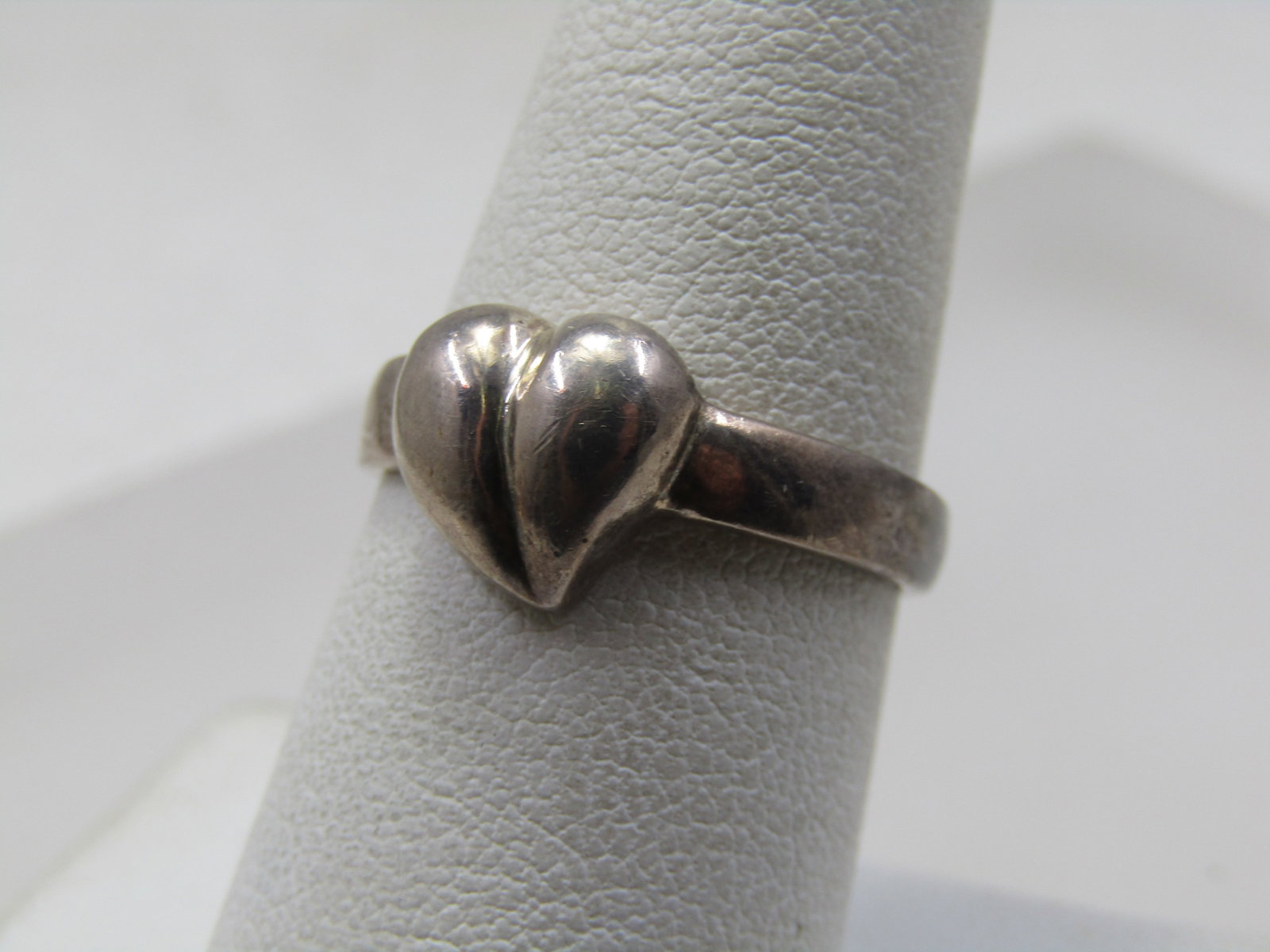 Vintage Sterling Heart Ring, Sz. 7.75, Signed - 3