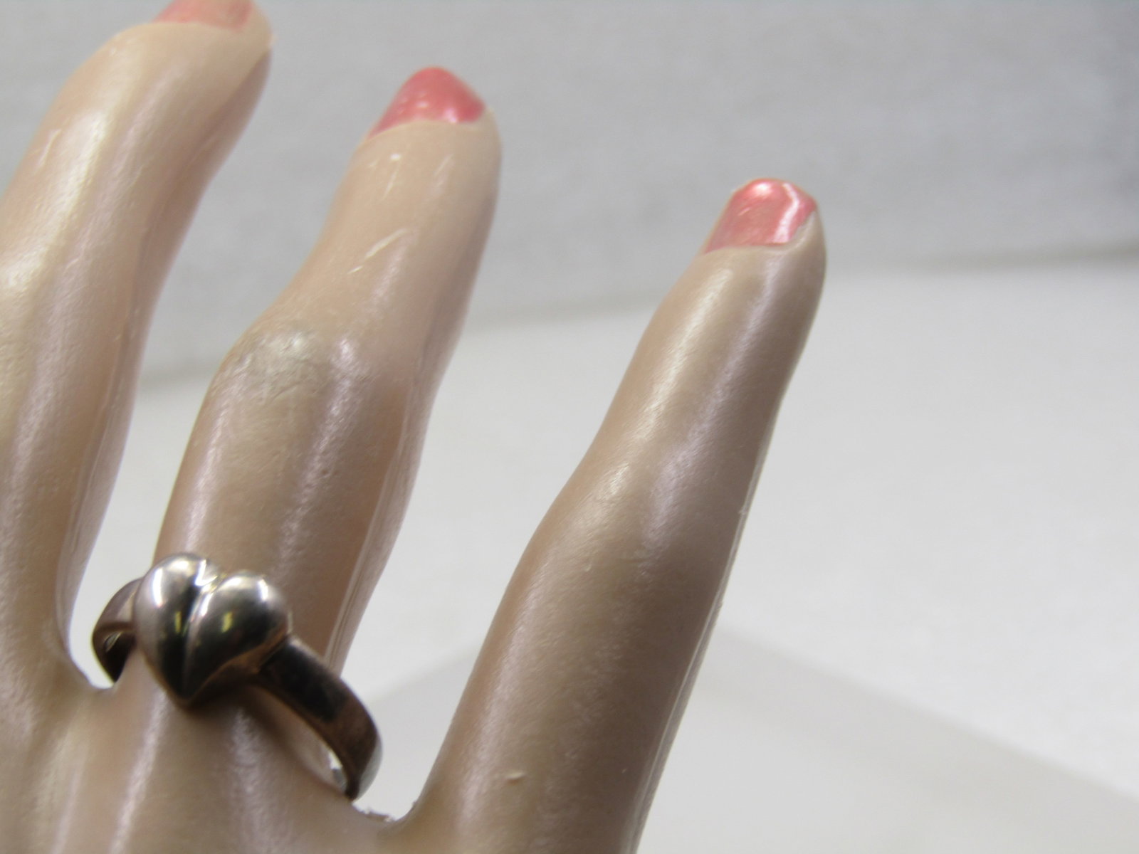 Vintage Sterling Heart Ring, Sz. 7.75, Signed - 7