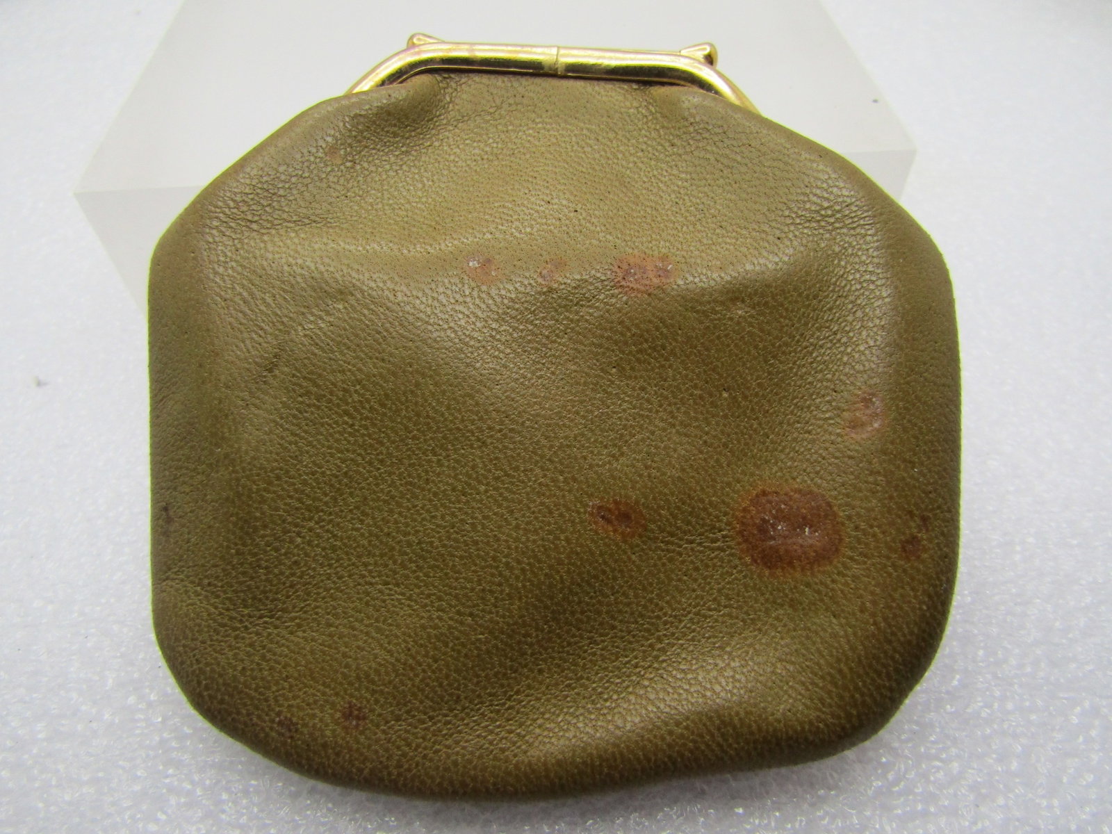 Vintage Genuine Italian Leather Coin Purse, Girl Image on Front. 1960's - 2